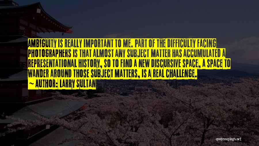 Facing Challenge Quotes By Larry Sultan