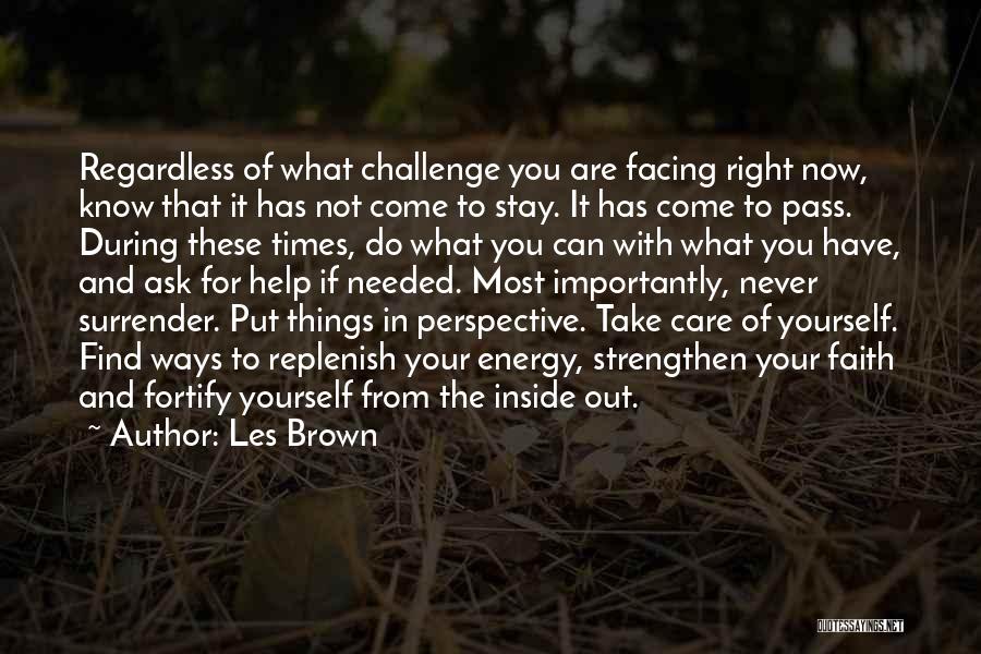 Facing Our Challenges Quotes By Les Brown