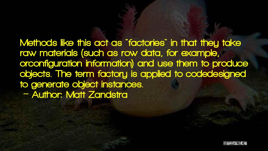 Factories Quotes By Matt Zandstra
