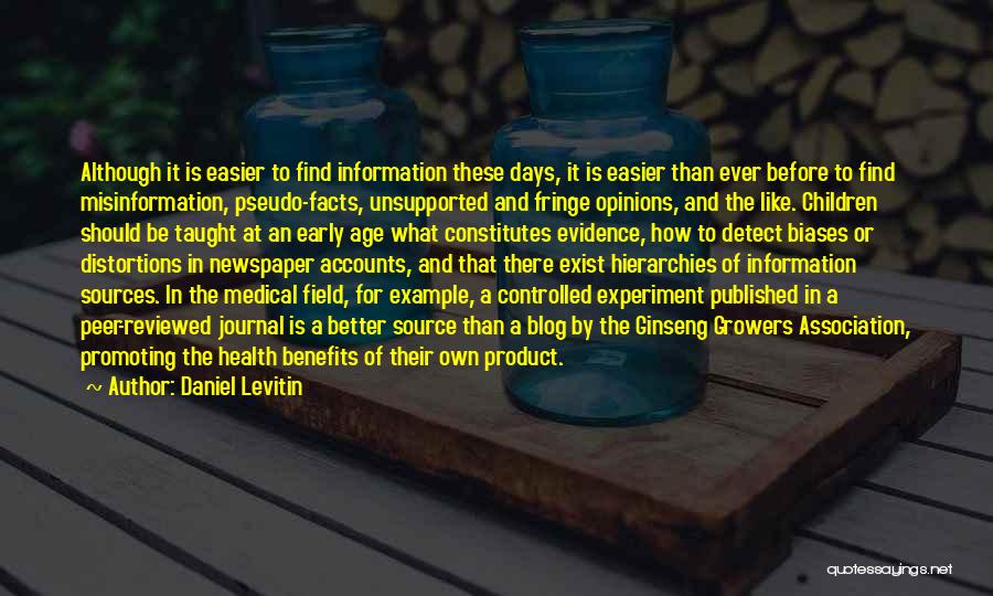 Facts Of Health Quotes By Daniel Levitin