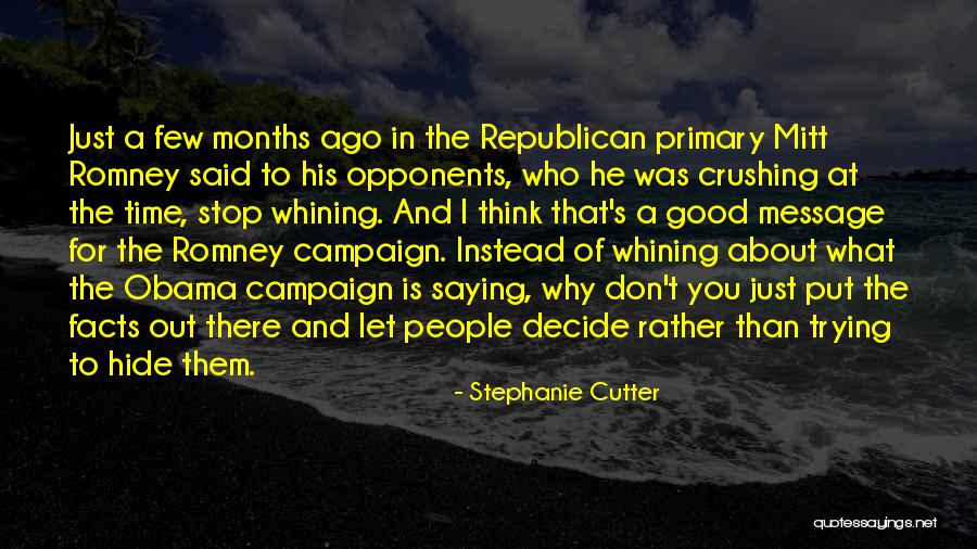 Facts To Think Quotes By Stephanie Cutter Facts To Think Quotes By Stephanie Cutter