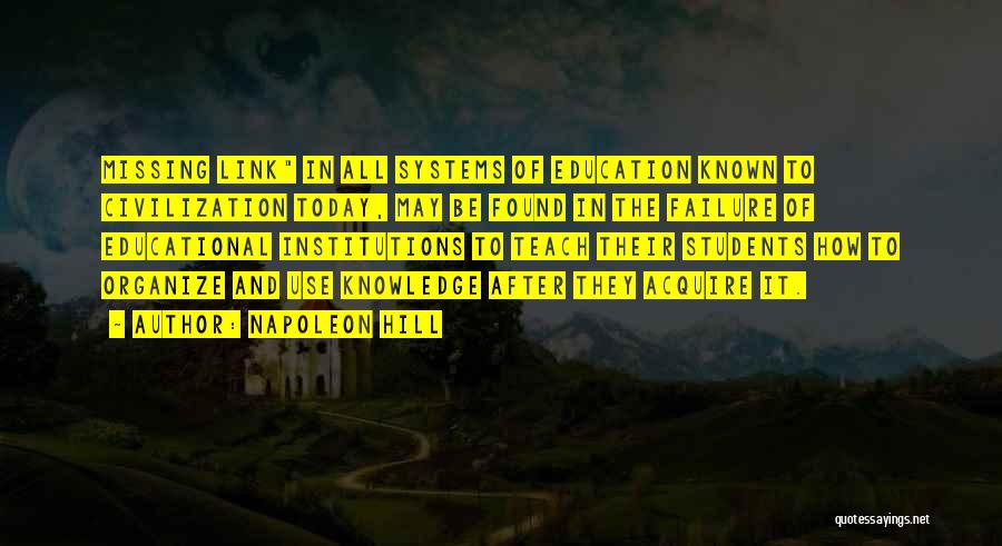Failure Of Education Quotes By Napoleon Hill