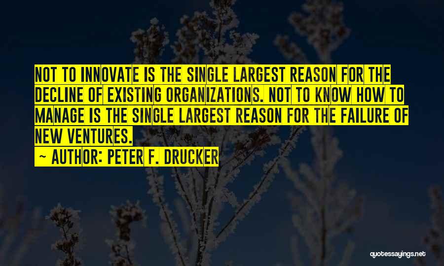Failure To Innovate Quotes By Peter F. Drucker