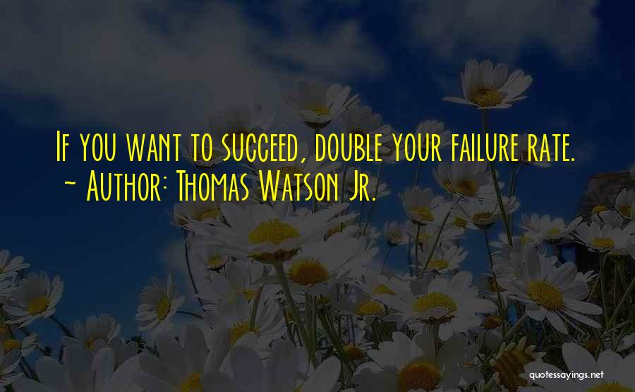 Failure To Succeed Quotes By Thomas Watson Jr.