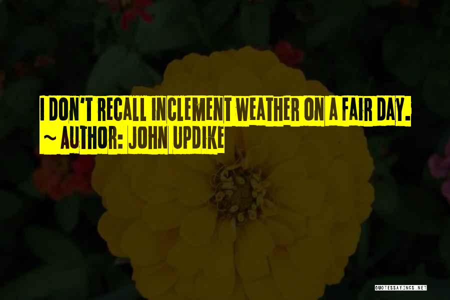 Fair Weather Quotes By John Updike