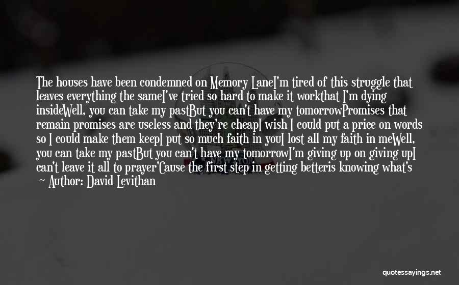 Faith And Not Giving Up Quotes By David Levithan