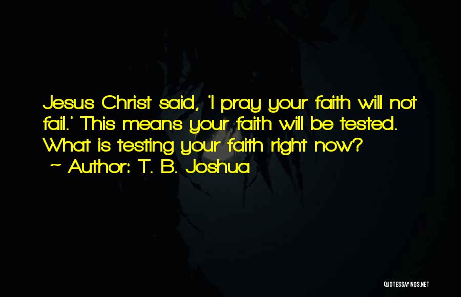 Faith Testing Quotes By T. B. Joshua