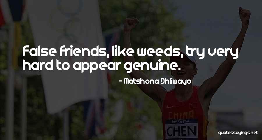 False Best Friend Quotes By Matshona Dhliwayo