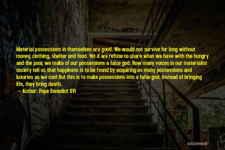 False Happiness Quotes By Pope Benedict XVI