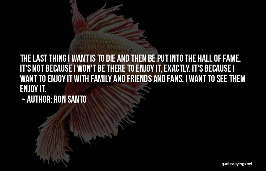 Fame And Family Quotes By Ron Santo