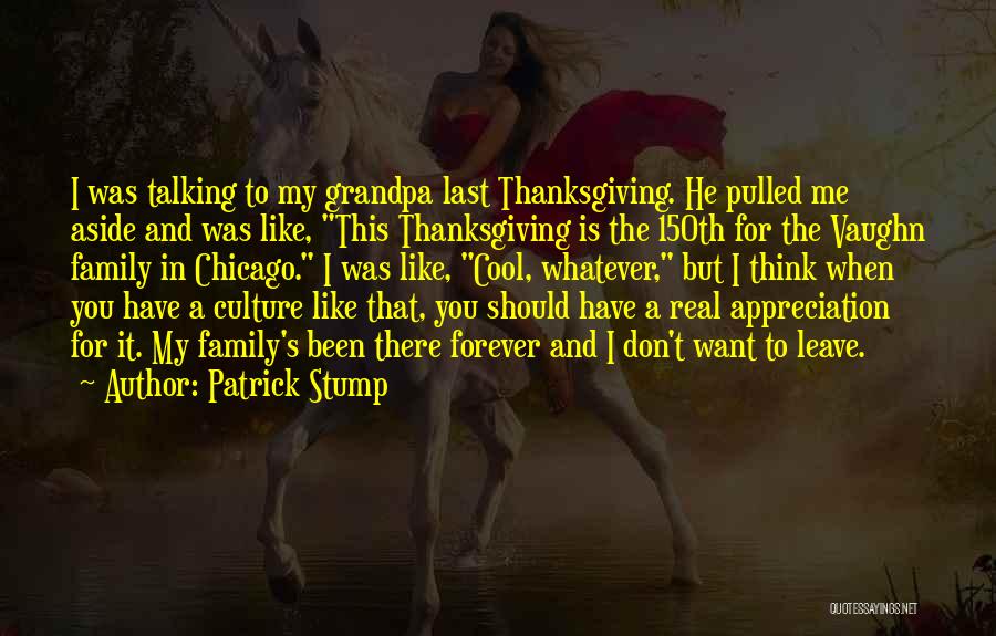Family And Thanksgiving Quotes By Patrick Stump