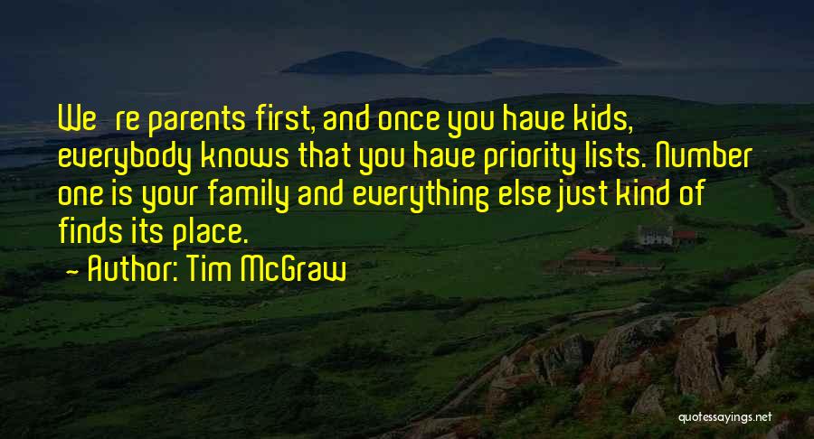 Family As Priority Quotes By Tim McGraw