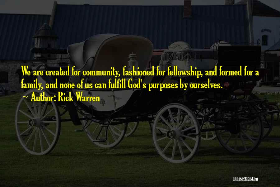 Family Fellowship Quotes By Rick Warren