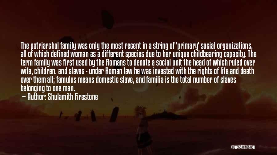 Family In Law Quotes By Shulamith Firestone