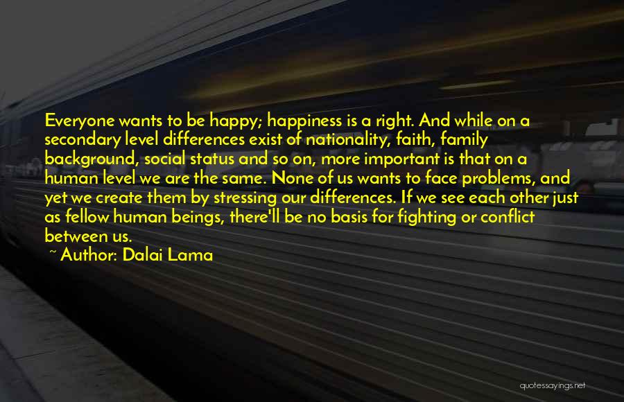 Family Status Quotes By Dalai Lama