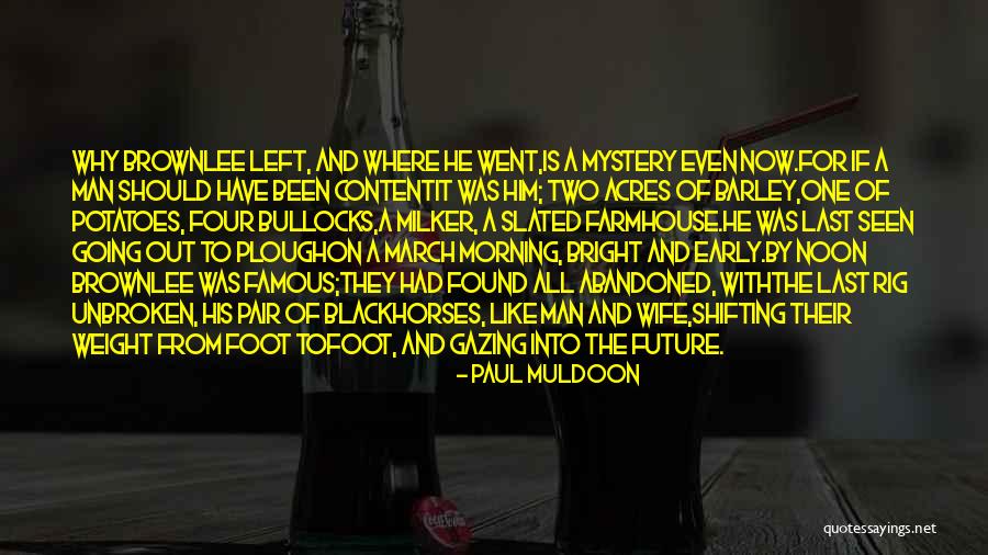 Famous Future Quotes By Paul Muldoon Famous Future Quotes By Paul Muldoon
