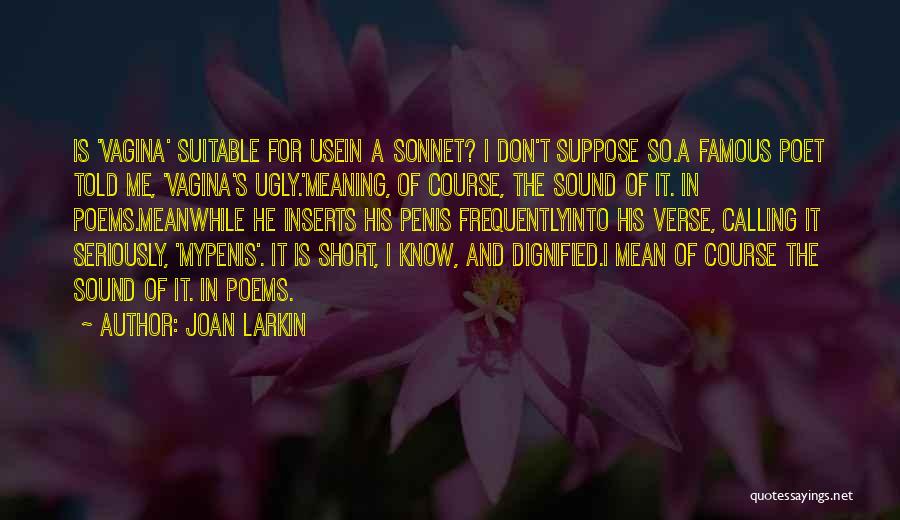 Famous Poet Quotes By Joan Larkin