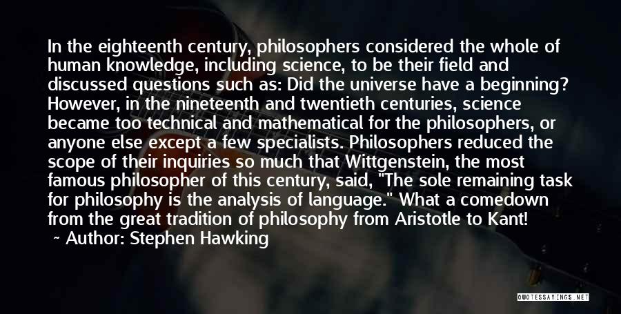 Famous Sole Quotes By Stephen Hawking