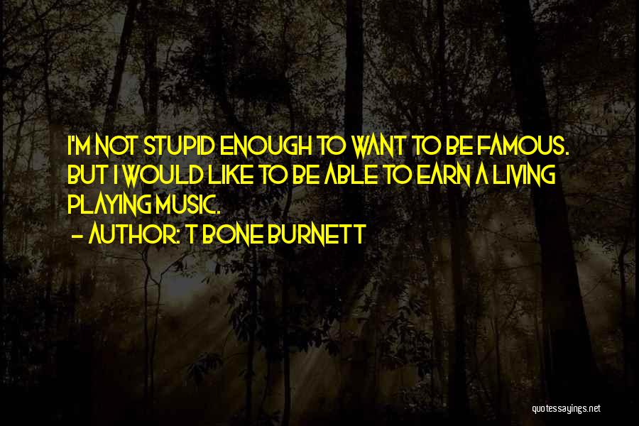 Famous Stupid Quotes By T Bone Burnett