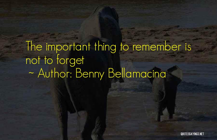 Famous Thing Quotes By Benny Bellamacina