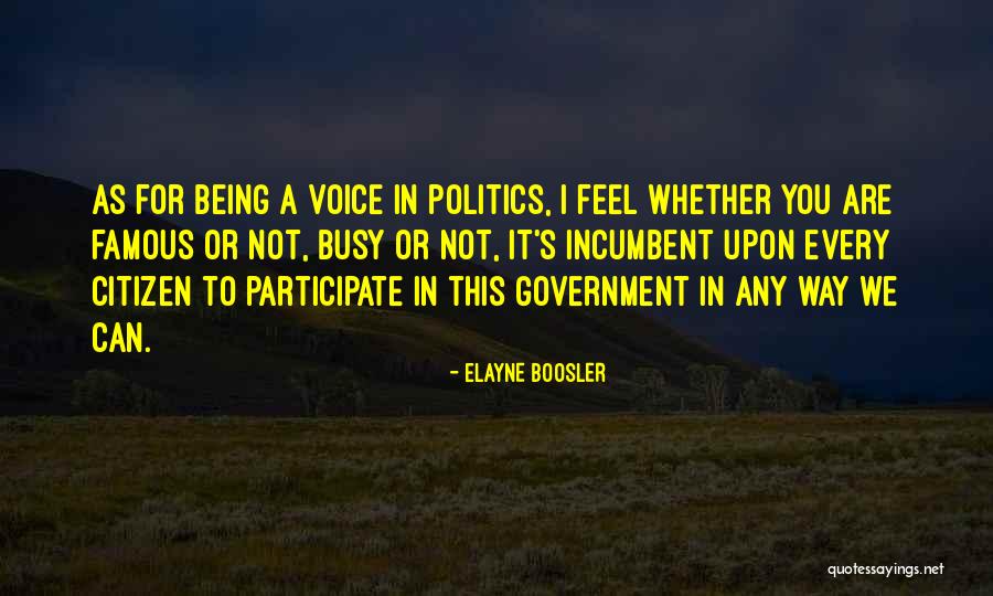 Famous Us Government Quotes By Elayne Boosler