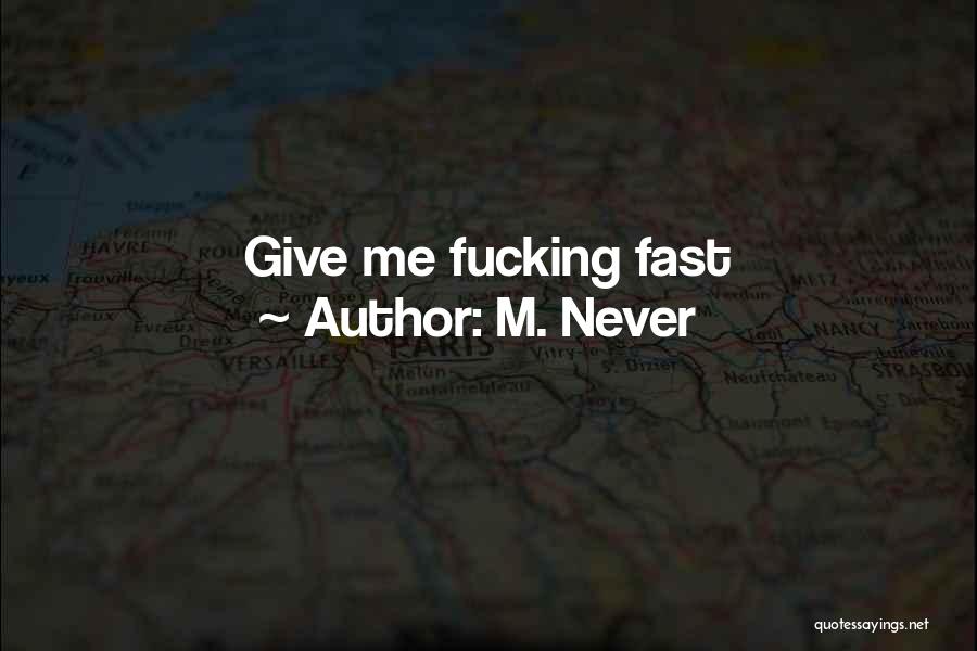 Fast Lane Quotes By M. Never