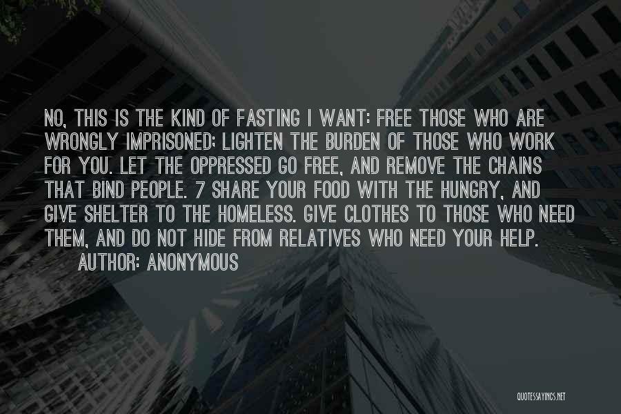 Fasting Food Quotes By Anonymous