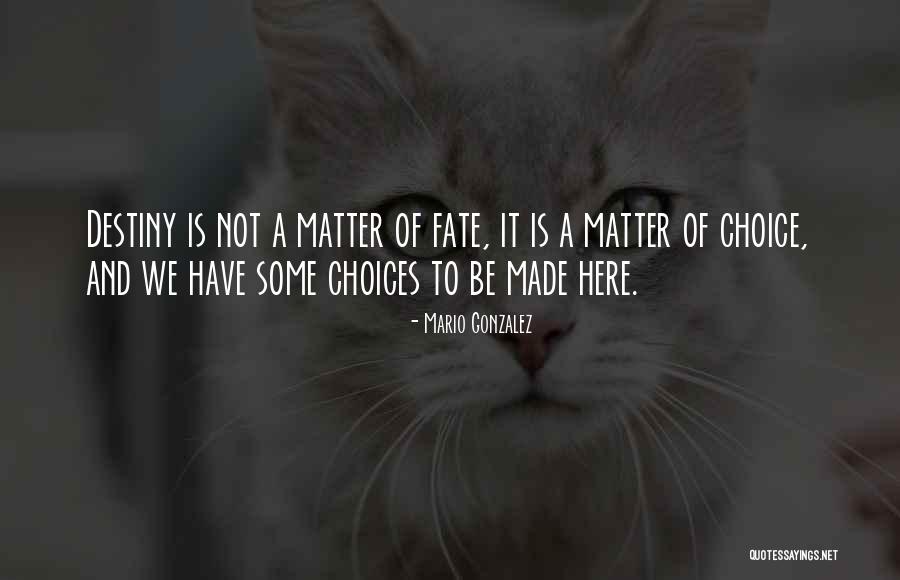 Fate And Destiny Quotes By Mario Gonzalez Fate And Destiny Quotes By Mario Gonzalez