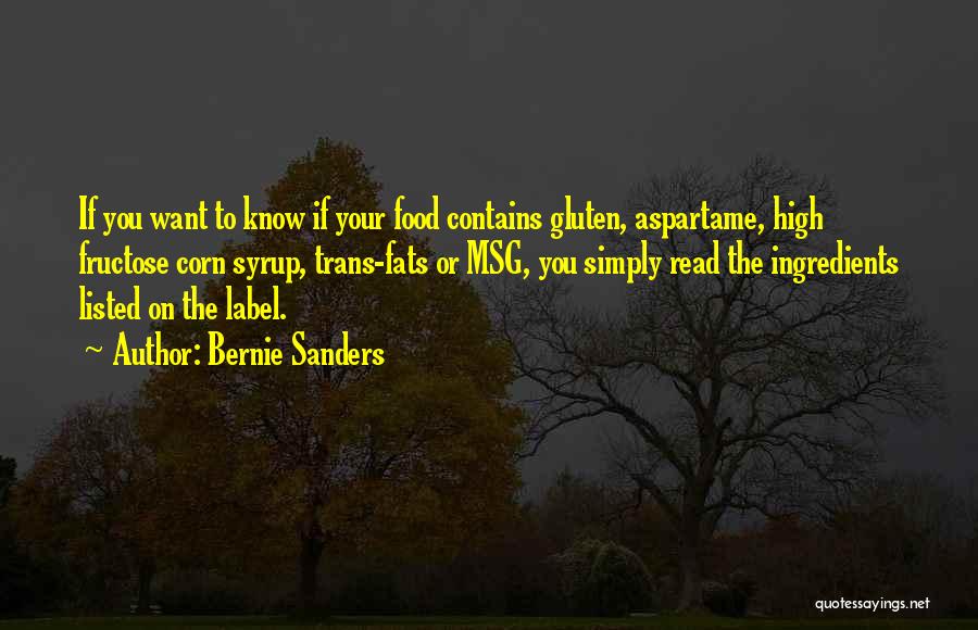 Fats Food Quotes By Bernie Sanders