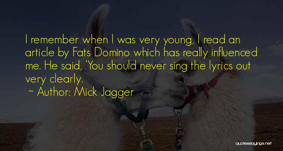 Fats Quotes By Mick Jagger