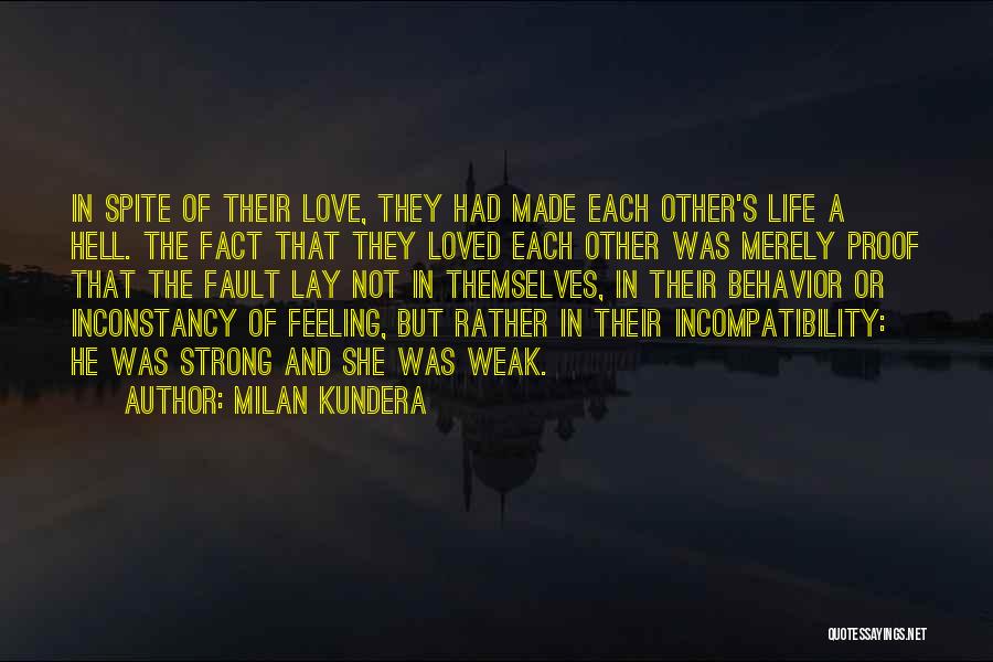 Fault In Love Quotes By Milan Kundera
