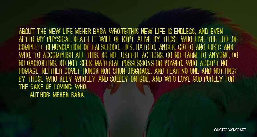 Fear And Greed Quotes By Meher Baba