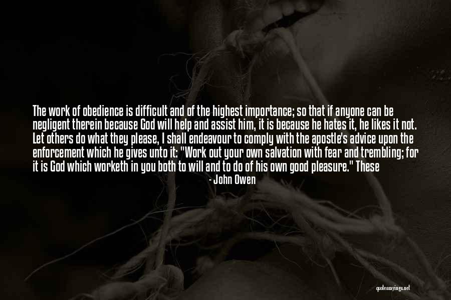 Fear And Trembling Quotes By John Owen