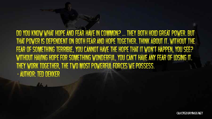 Fear Of Losing Something Quotes By Ted Dekker