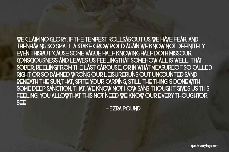 Fear Of Not Knowing Quotes By Ezra Pound Fear Of Not Knowing Quotes By Ezra Pound