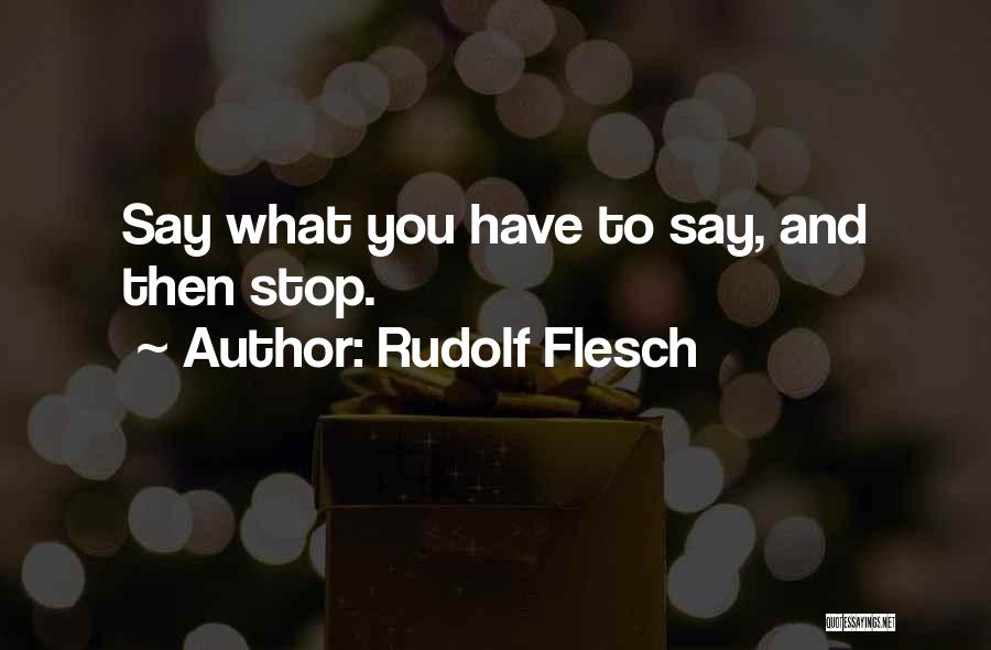 Fear Of Public Speaking Quotes By Rudolf Flesch
