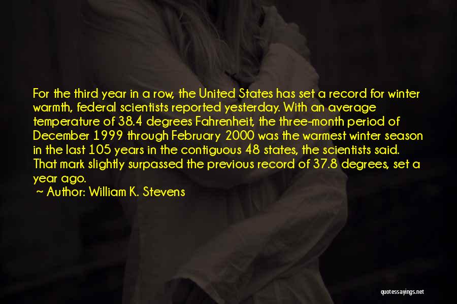 February Best Month Quotes By William K. Stevens