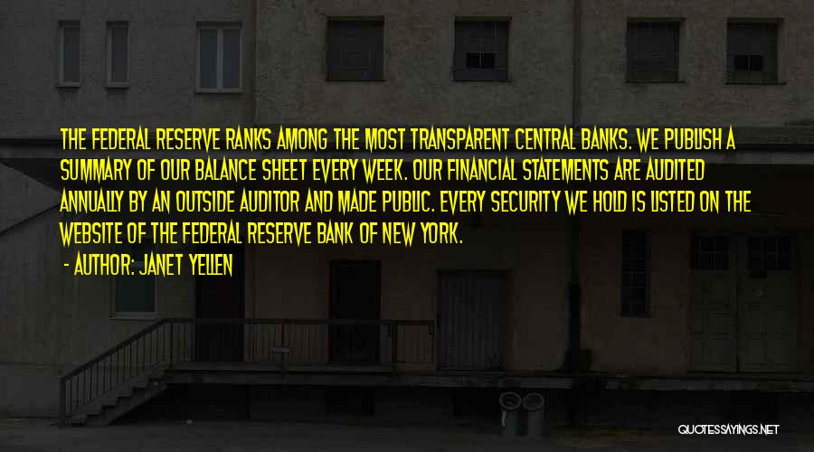 Federal Bank Quotes By Janet Yellen