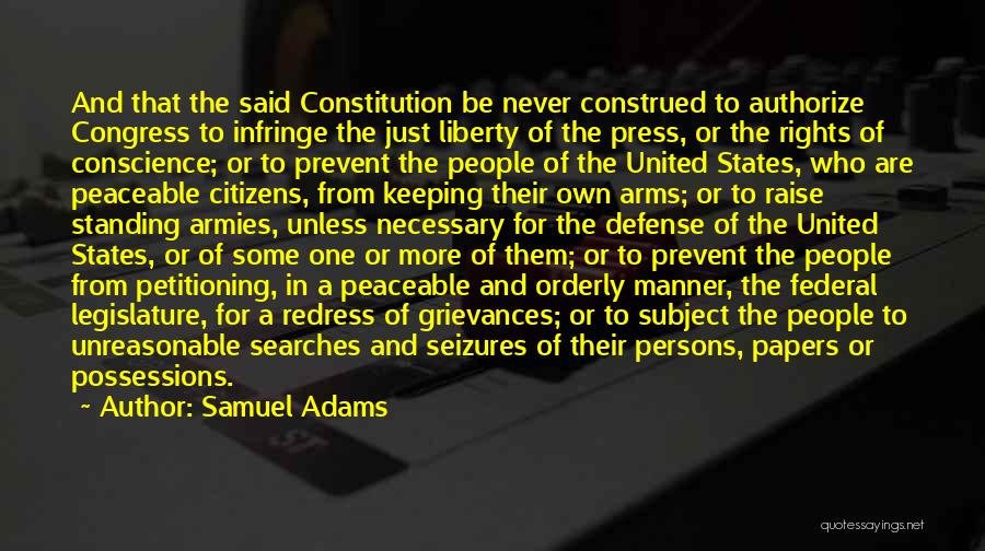 Federal Constitution Quotes By Samuel Adams