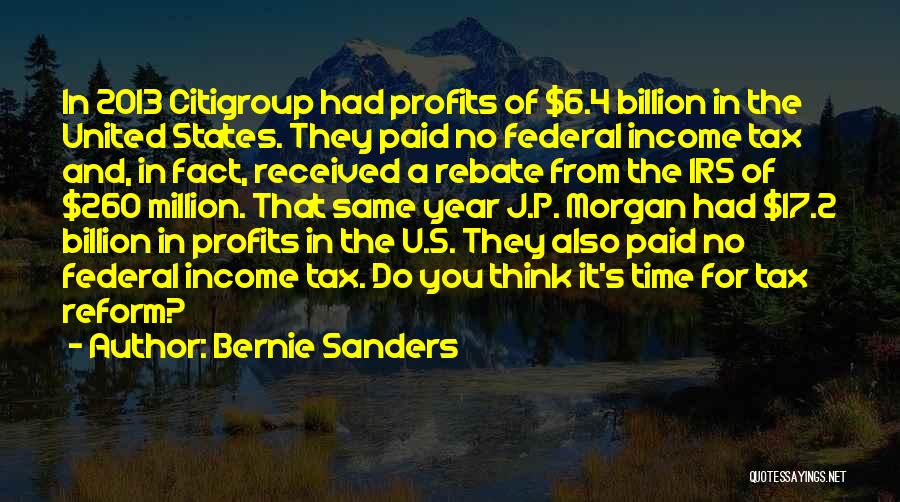 Federal Income Tax Quotes By Bernie Sanders