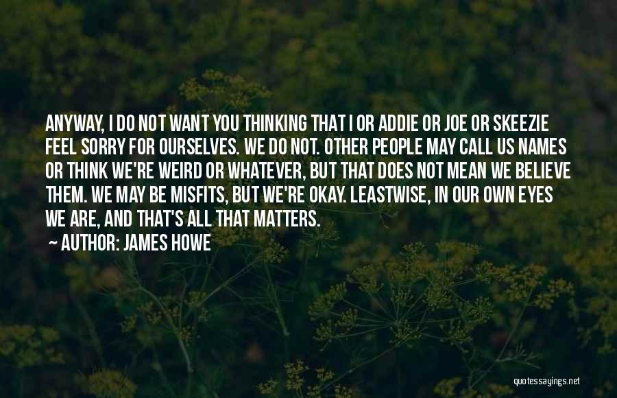 Feel Sorry For Them Quotes By James Howe