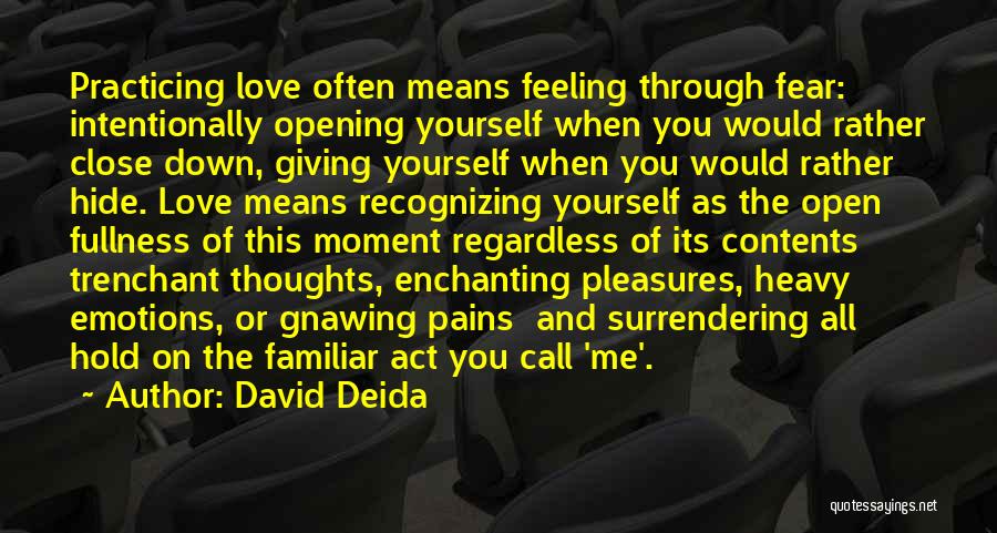 Feeling Down On Yourself Quotes By David Deida