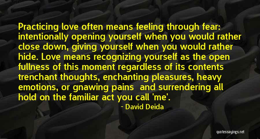 Feeling Down On Yourself Quotes By David Deida