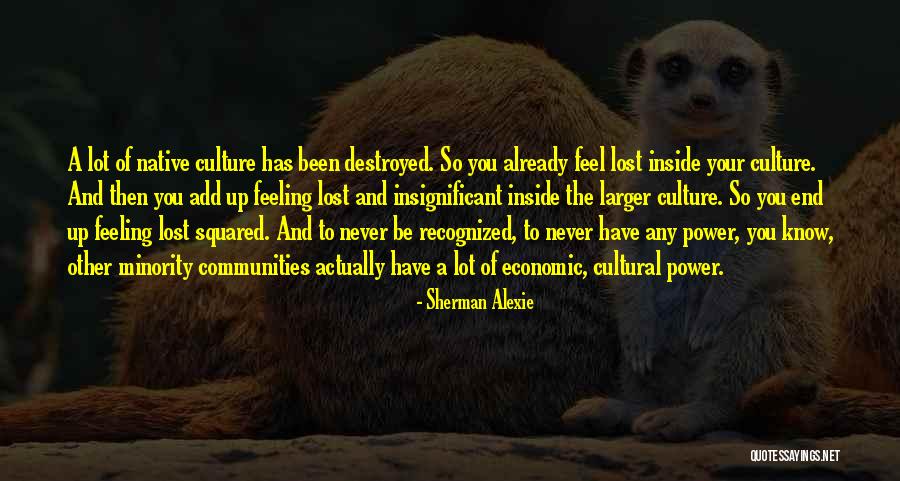 Feeling Insignificant Quotes By Sherman Alexie