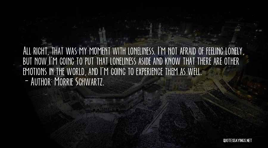 Feeling Loneliness Quotes By Morrie Schwartz.