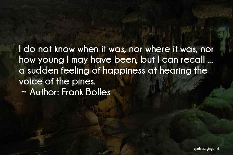 Feeling Of Happiness Quotes By Frank Bolles