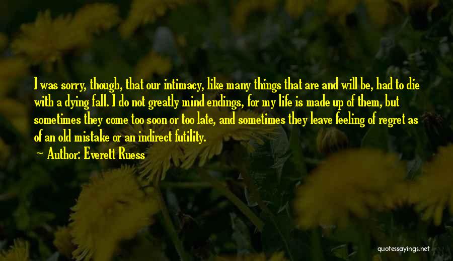 Feeling Of Regret Quotes By Everett Ruess