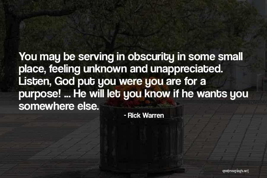 Feeling Unappreciated Quotes By Rick Warren