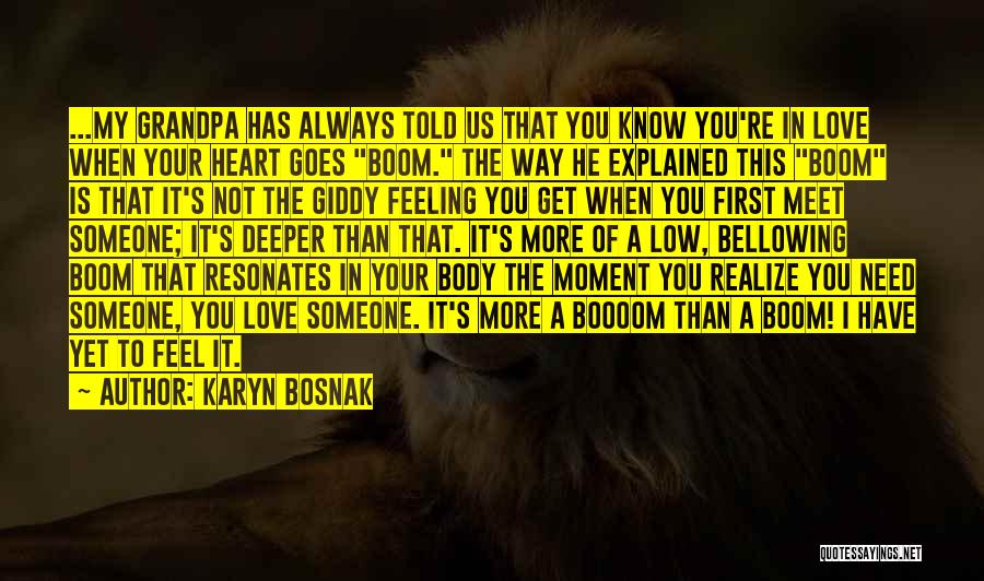 Feeling When Your In Love Quotes By Karyn Bosnak