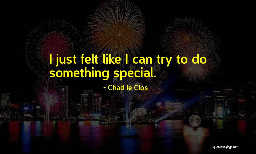 Felt Special Quotes By Chad Le Clos